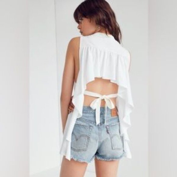 ‘Kimchi Blue’ Party In The Back Cotton, Tank Top Bright White, Urban Outfitters - Picture 2 of 15